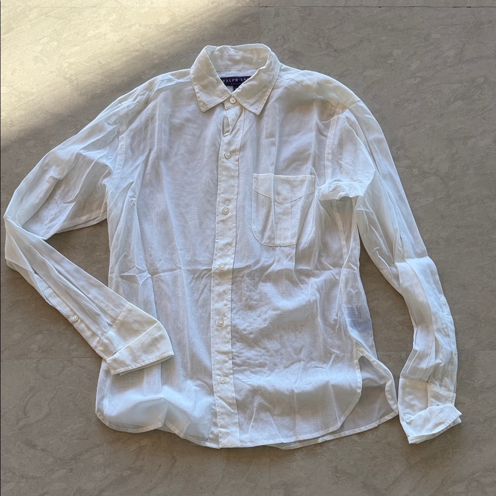 Ralph Lauren Purple Label White Button Down Shirt